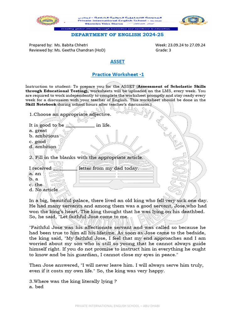 Asset Practice Worksheet-1 | PDF