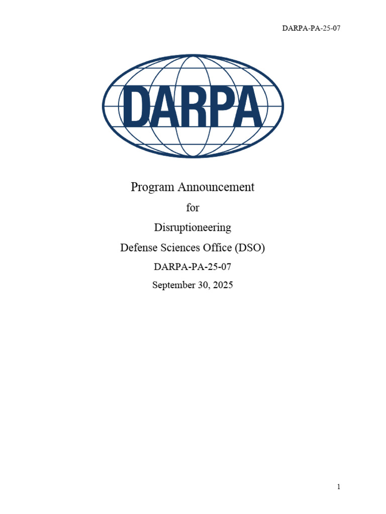Darpa Pa 25 07 | PDF | Conflict Of Interest | Evaluation