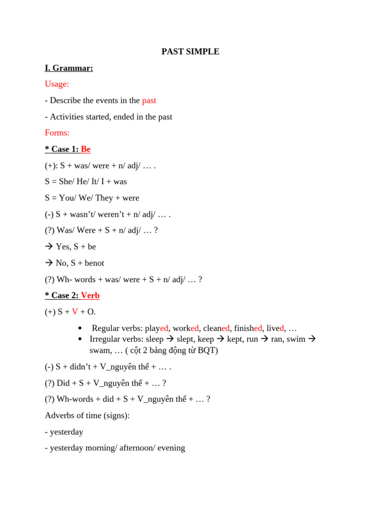Past Simple | PDF