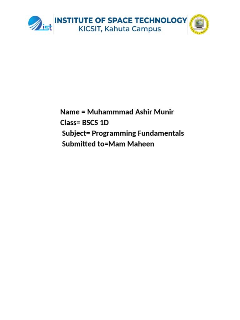 PF Lab Ist Assignment | PDF