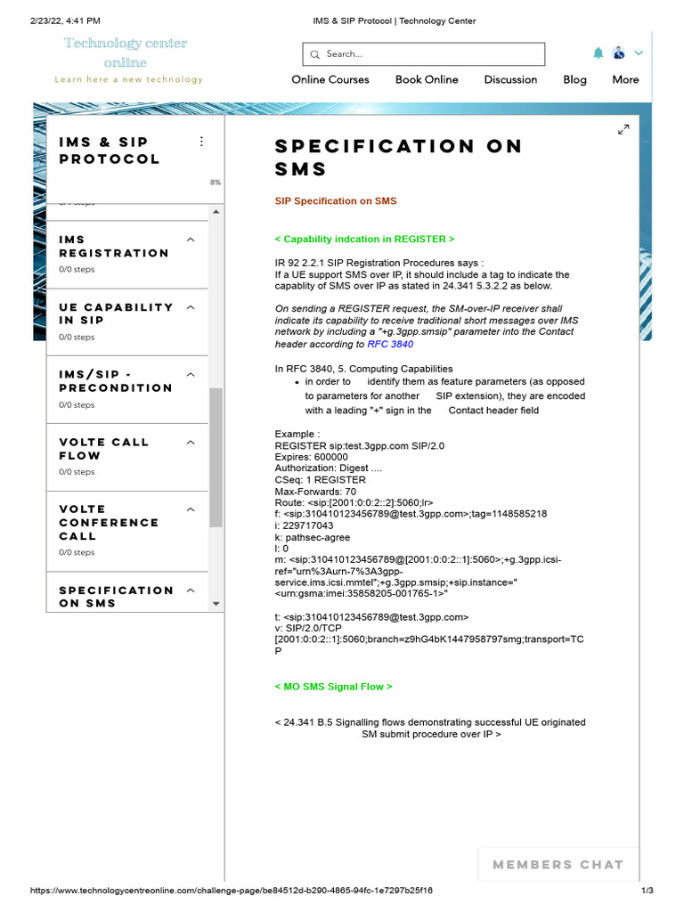 Specification On Sms | PDF | Session Initiation Protocol | Ip ...