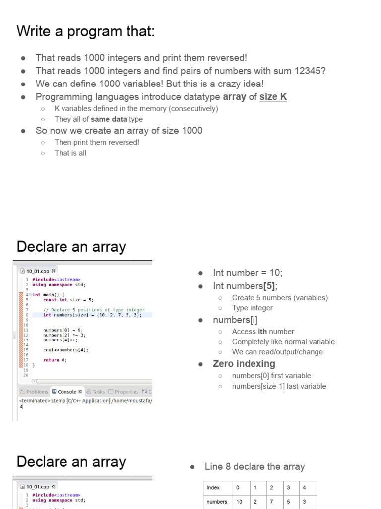 1D Arrays | PDF | Integer (Computer Science) | Data Type