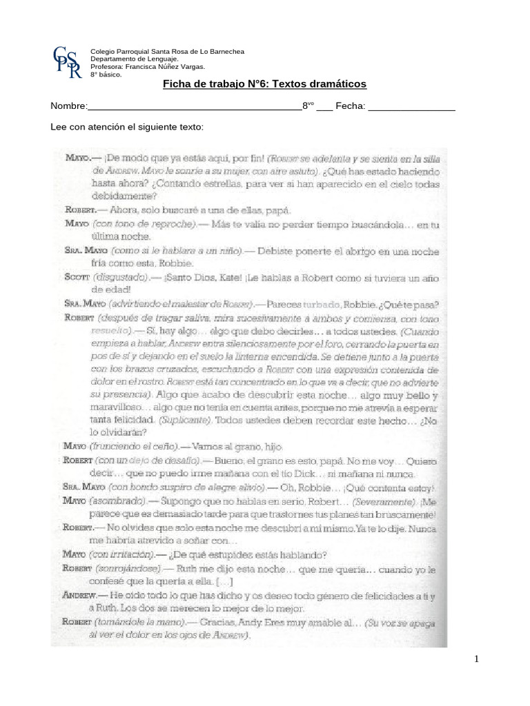 Ficha Comp Lect 6 8vo | PDF