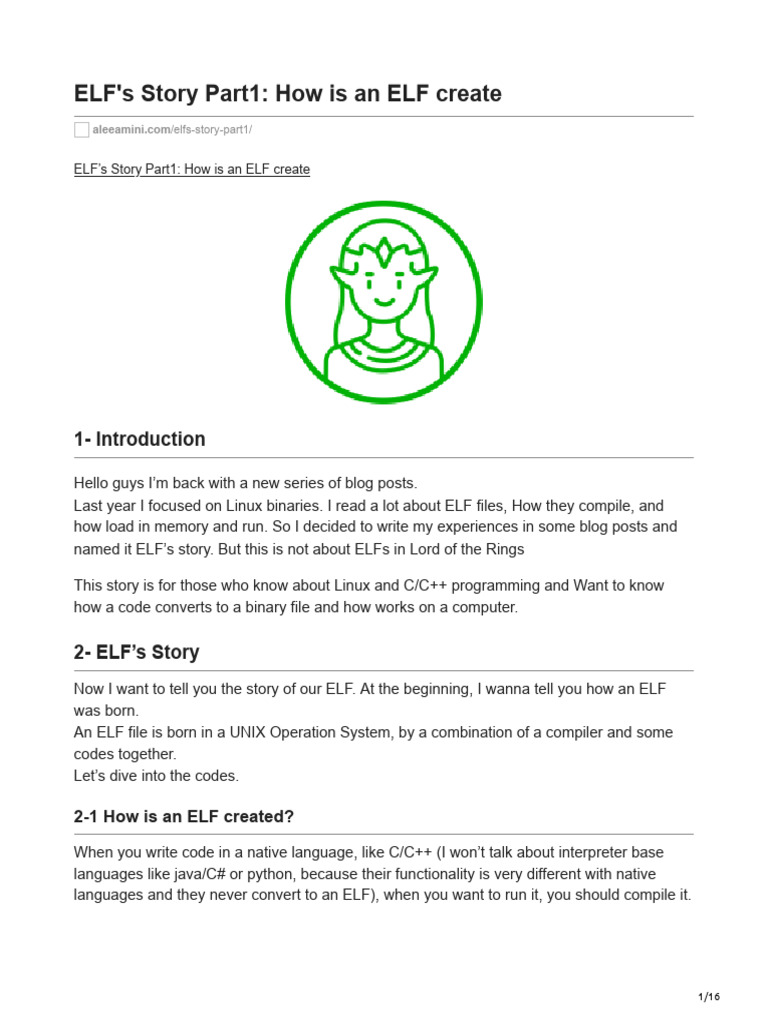2023-06-08 - ELFs Story Part 1 - How Is An ELF Created | PDF | Library ...