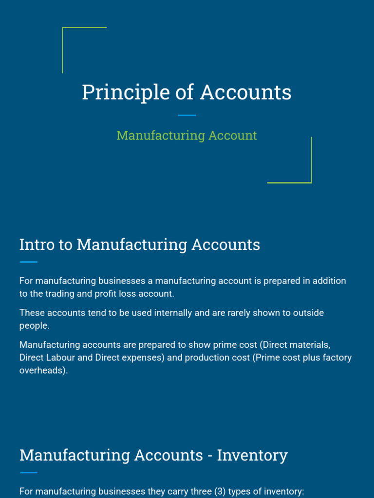Manufacturing Accounts | PDF