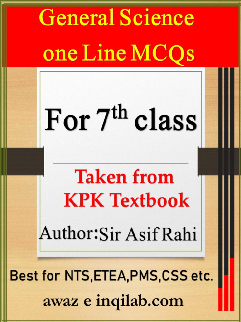 General-Science 7th Class-One-liner-MCQs by Asif Rahi | PDF