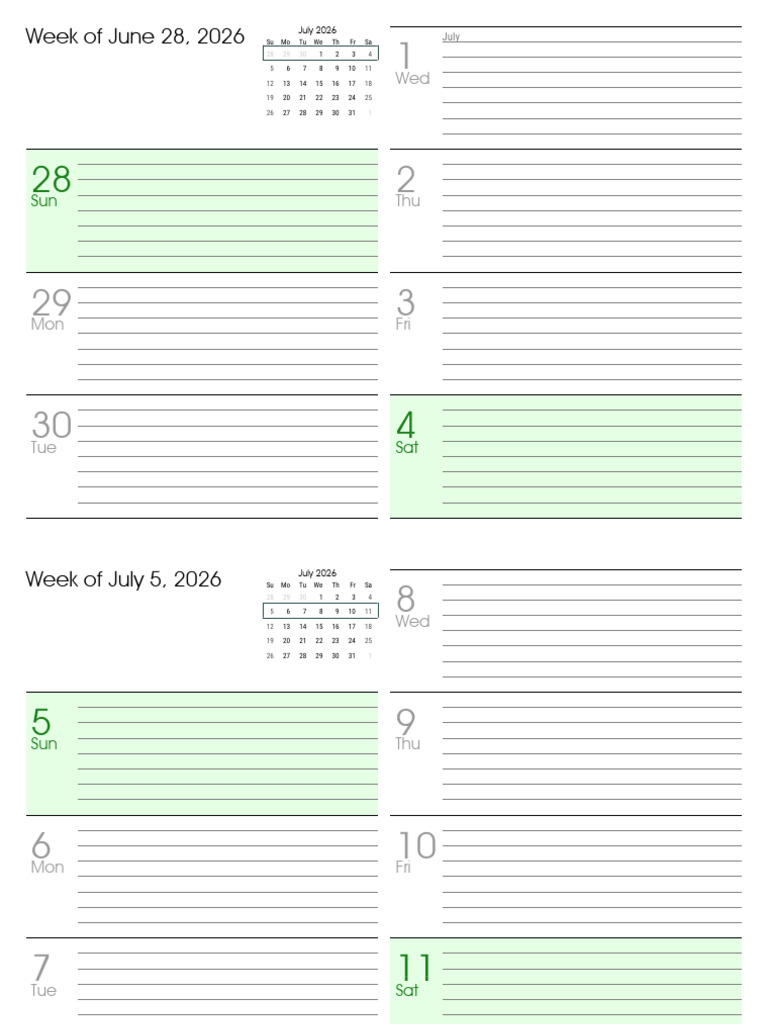 July 2026 - Weekly | PDF