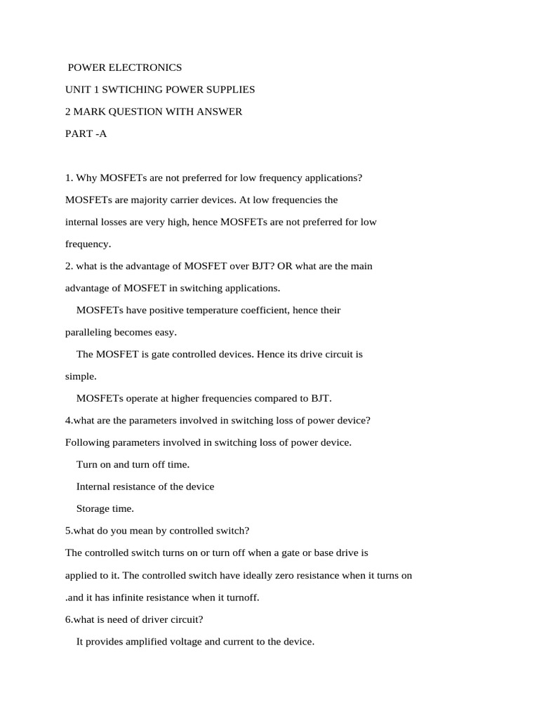 Power Electronics Question Bank | PDF | Rectifier | Power Inverter