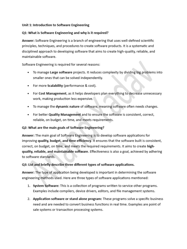 Software Engineering BY Anand Yadav | PDF | Project Management | Computing