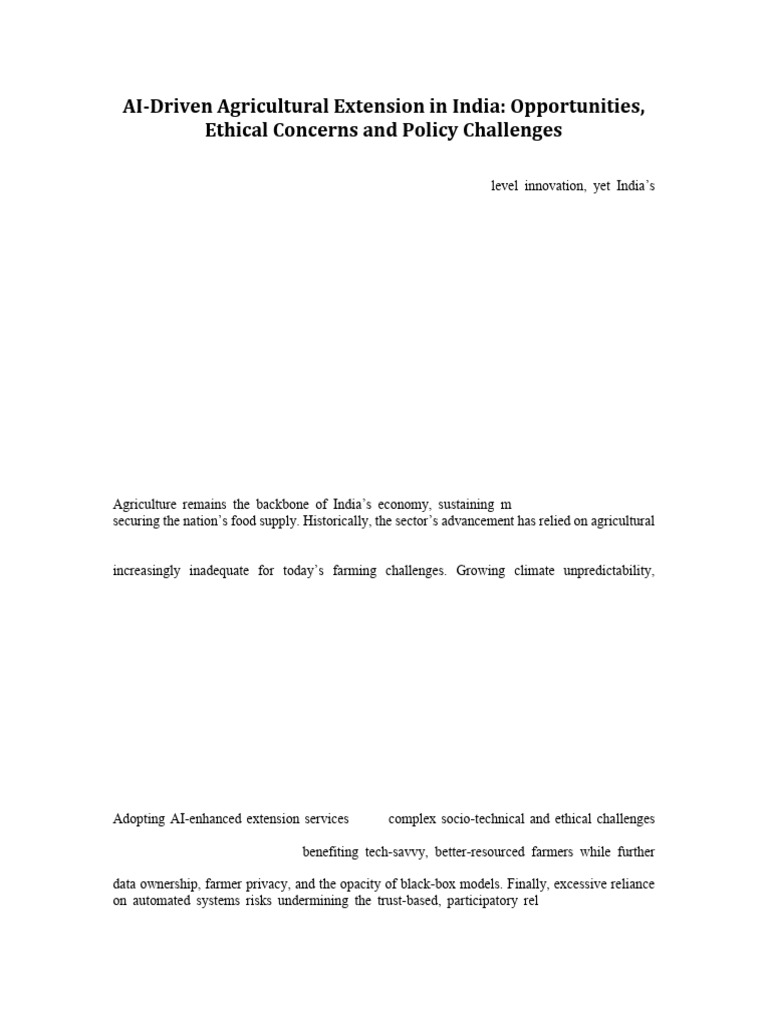 AI-Driven Agricultural Extension in India | PDF | Artificial ...