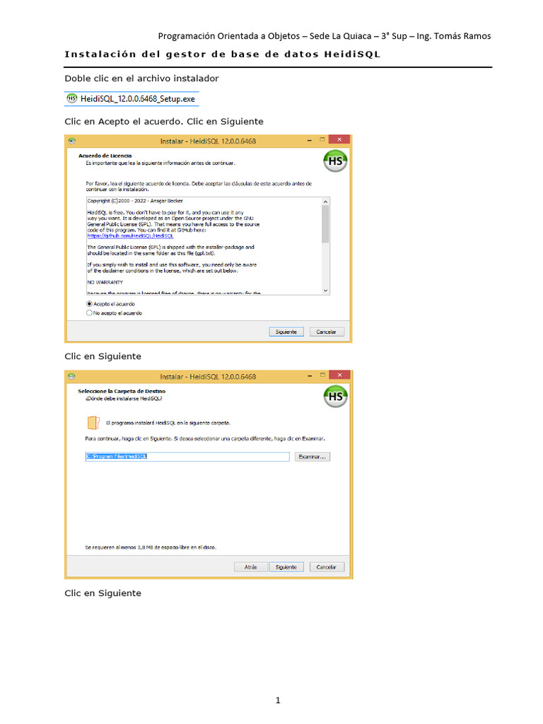 ProgOO-Tutorial Instalacion HeidiSQL | PDF