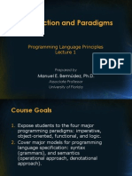 Introduction and Paradigms: Programming Language Principles