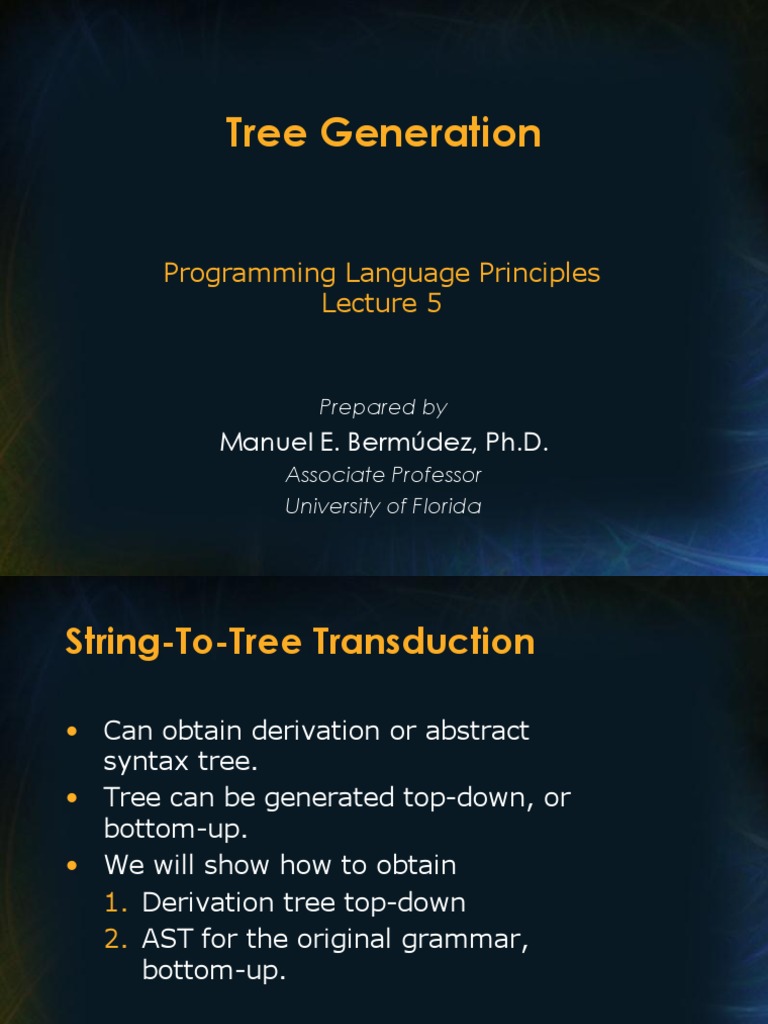 Tree Generation: Programming Language Principles | PDF | Top Down And ...
