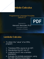 Lambda Calculus: Programming Language Principles