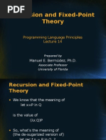 Recursion and Fixed-Point Theory: Programming Language Principles