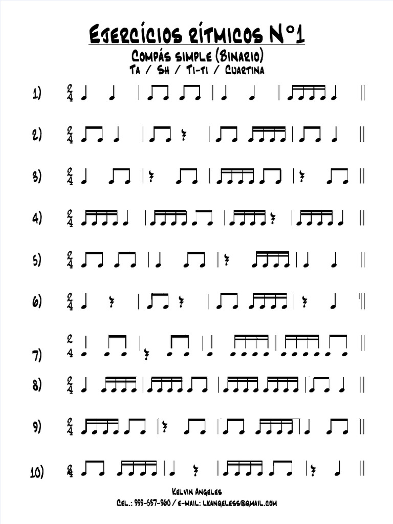 PDF Ejercicios Ritmicos Silabas Ritmicas n1 Compress | PDF