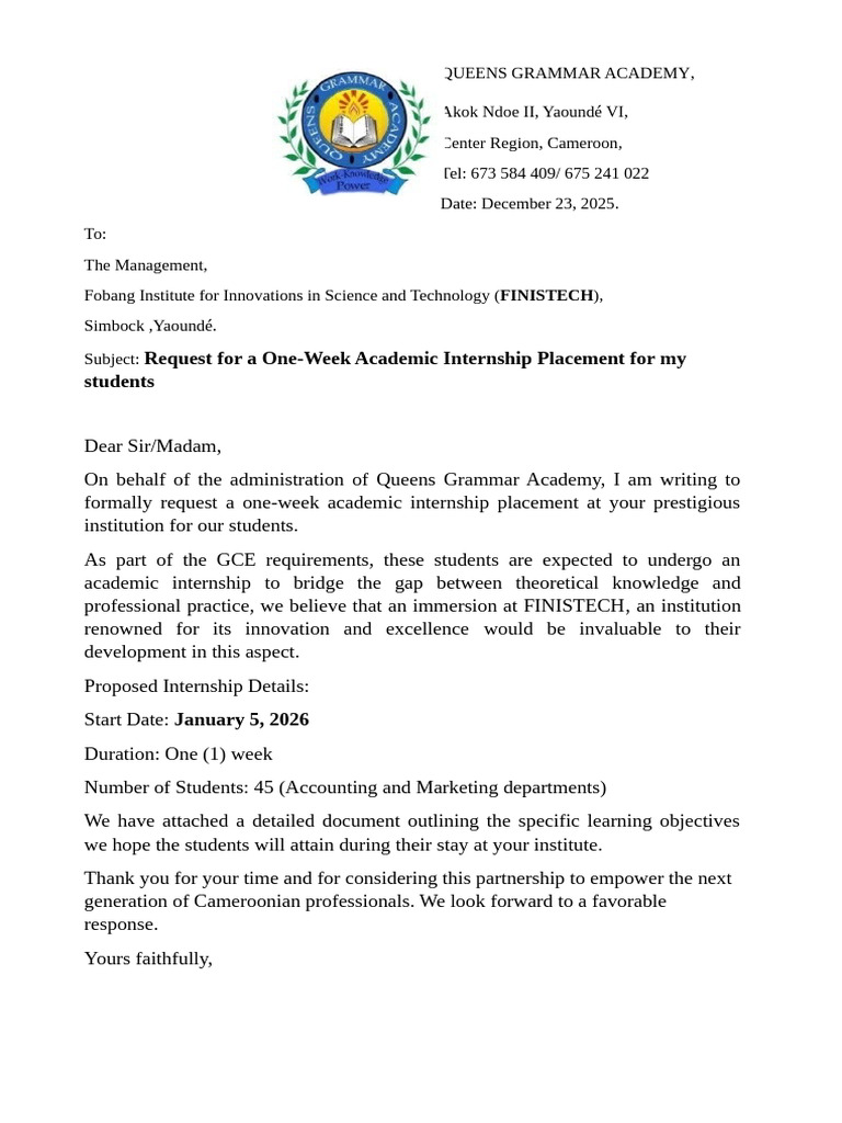 Internship Request | PDF