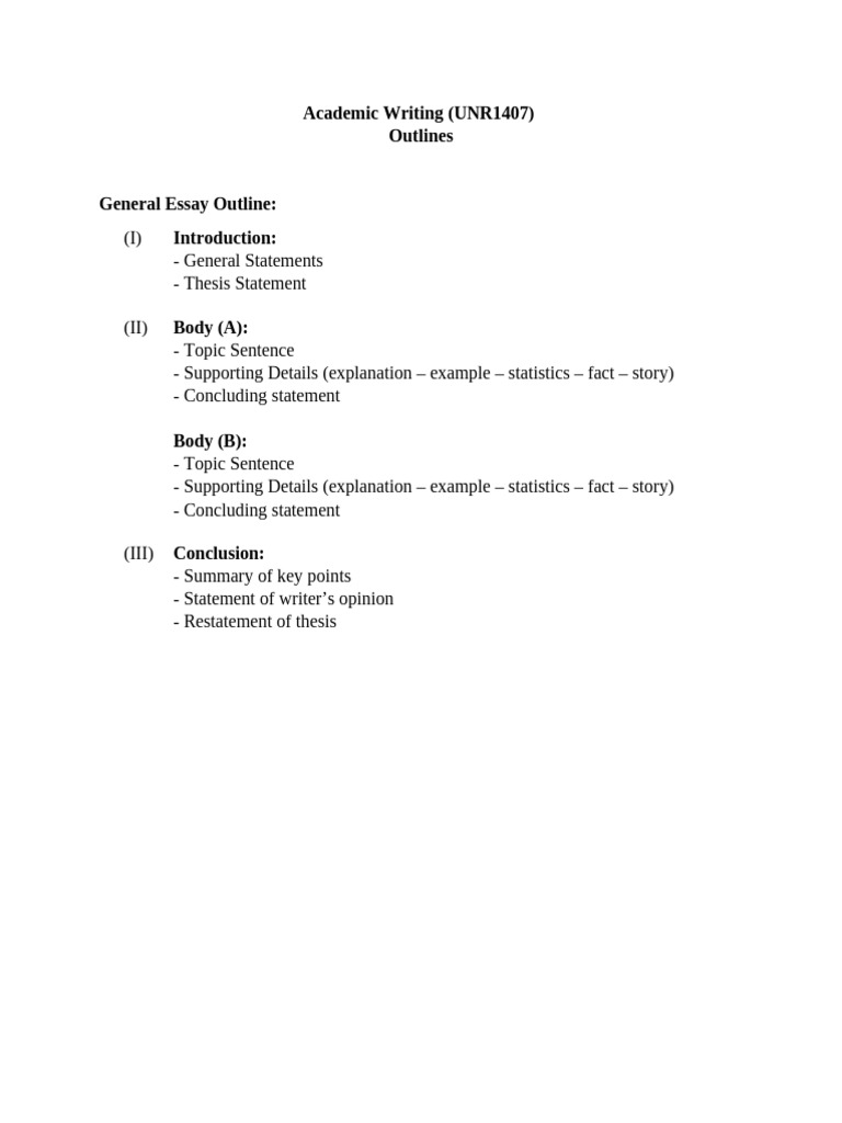 Academic Writing Outlines | PDF | Essays | Semantics