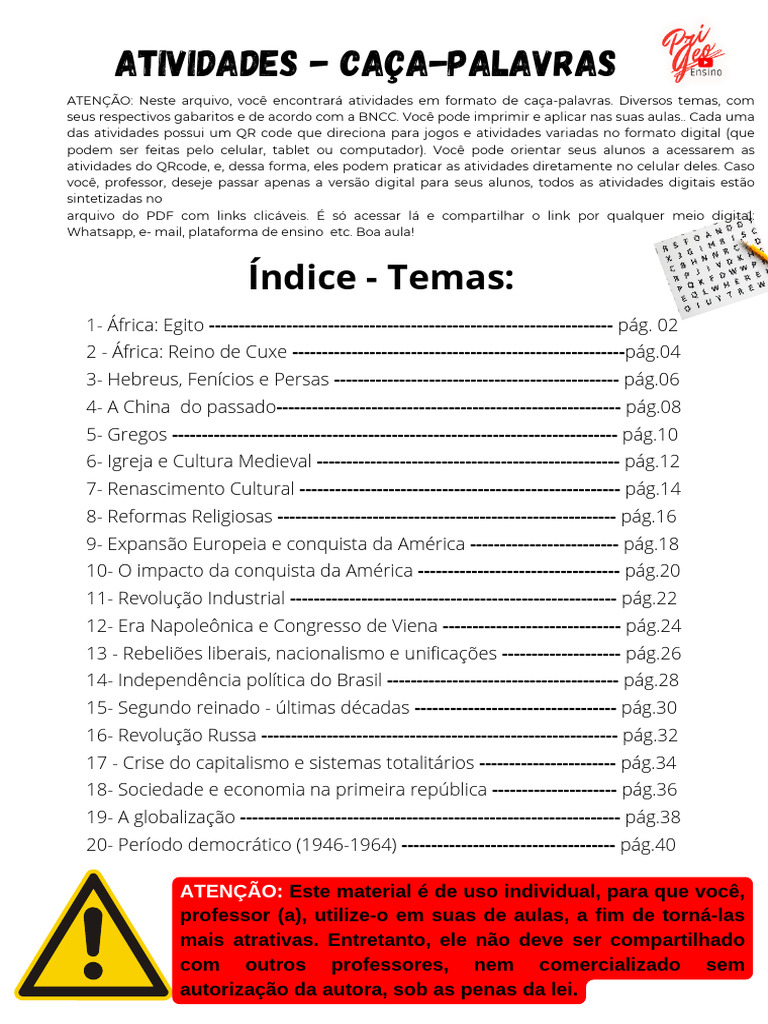 5-Caça Palavras de História | PDF | Era dos Descobrimentos | Grécia Antiga