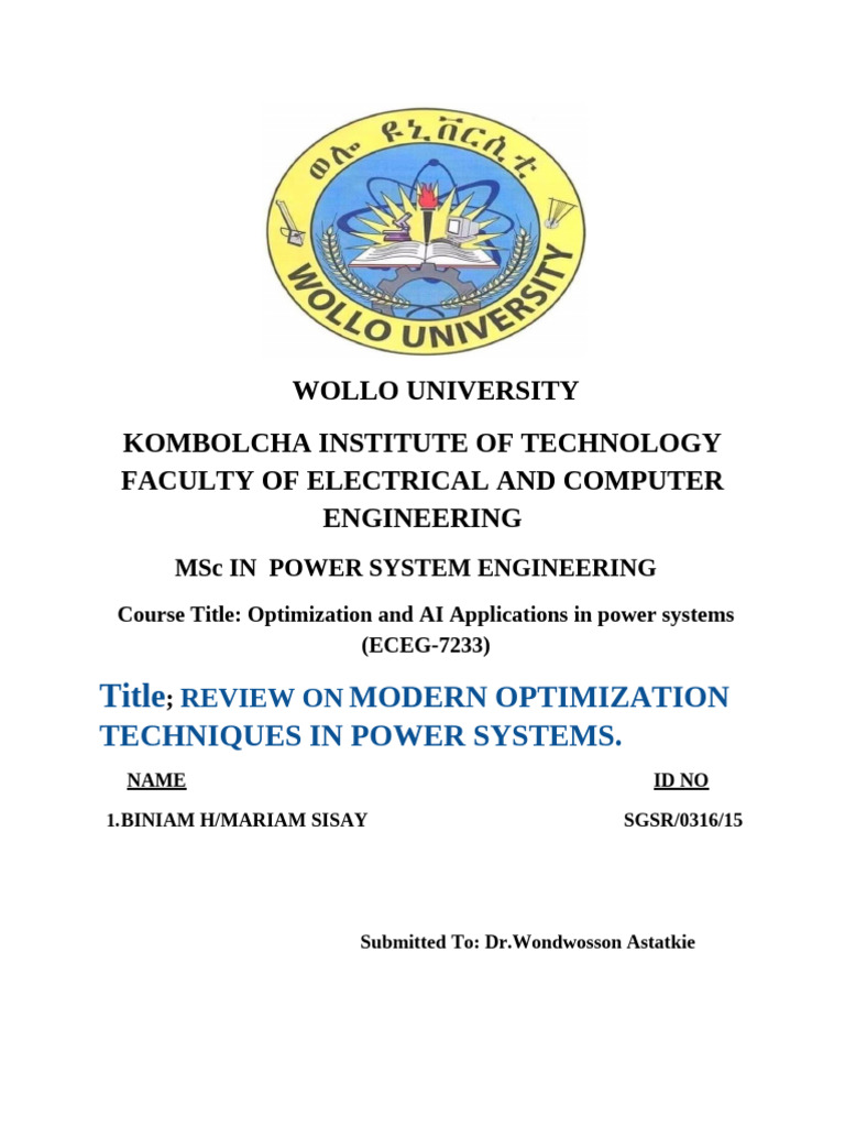 Optimization Term Paper | PDF | Mathematical Optimization | Artificial ...