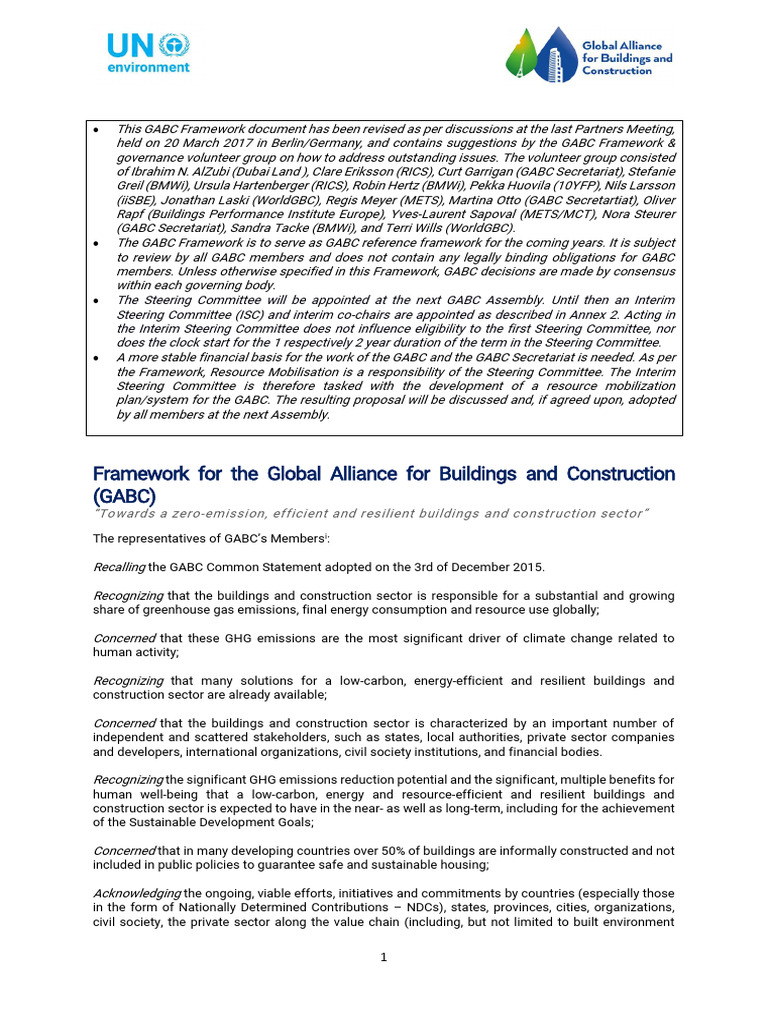 GABC Framework | PDF | Climate Change Mitigation | Sustainability