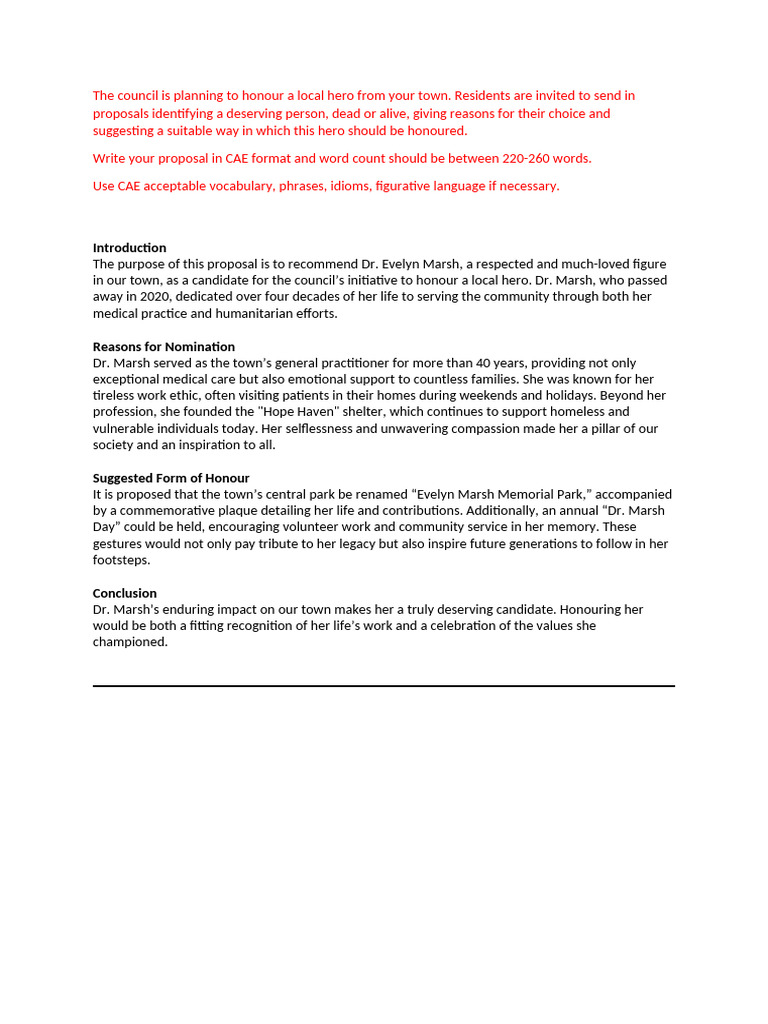 CAE - Proposal To Town Council | PDF