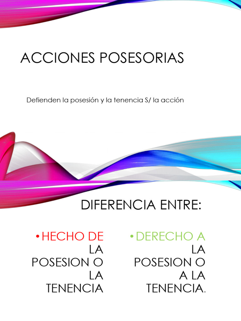 Acciones Posesorias y Reales | PDF | Conceptos legales | Ley común
