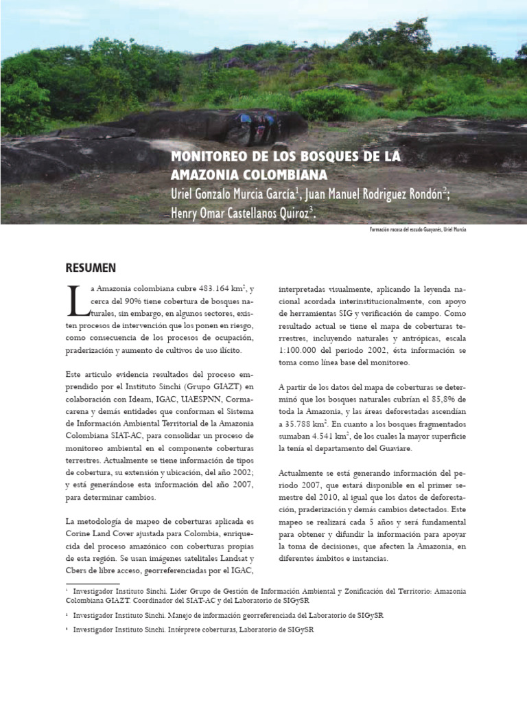 5 Monitoreo de Los Bosques de La Amazonia Colombiana | PDF