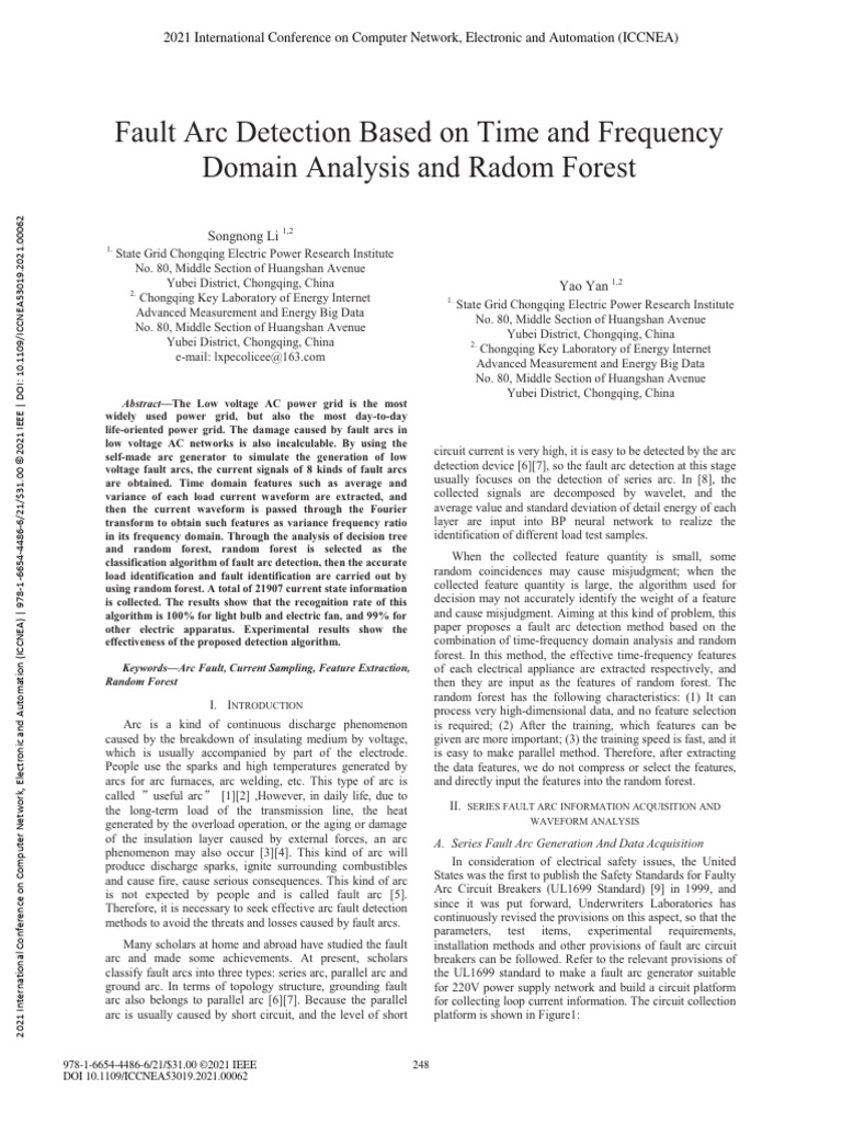 Fault Arc Detection Based On Time and Frequency Domain Analysis and ...