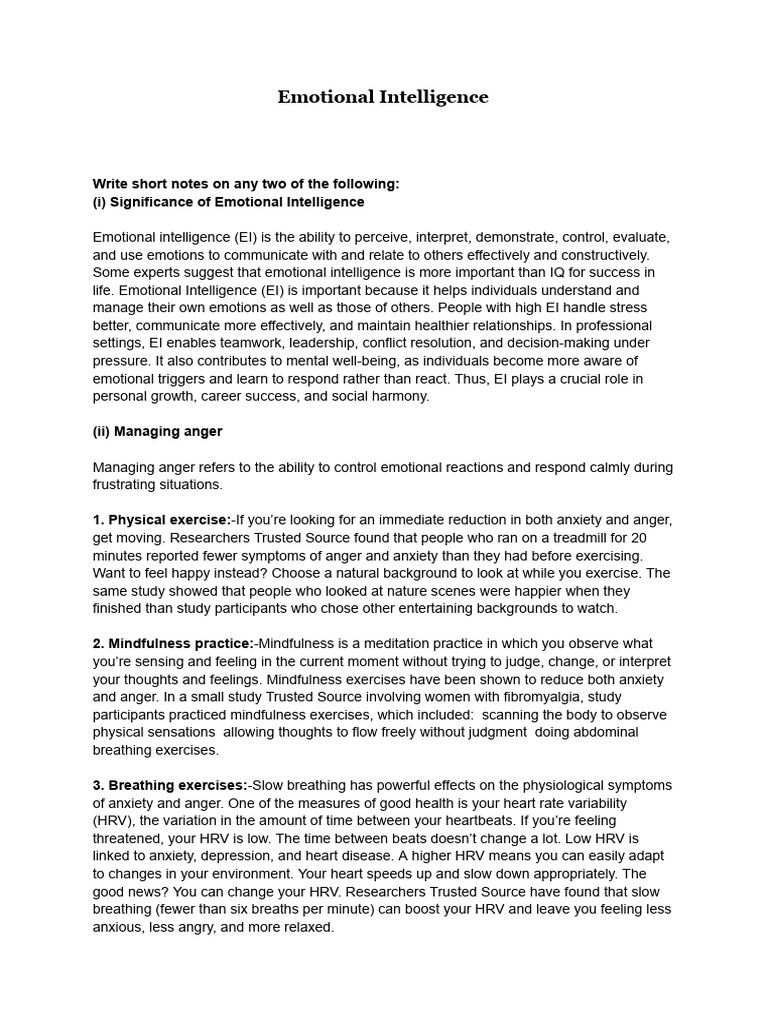 Emotional Intelligence | PDF | Emotional Intelligence | Anxiety