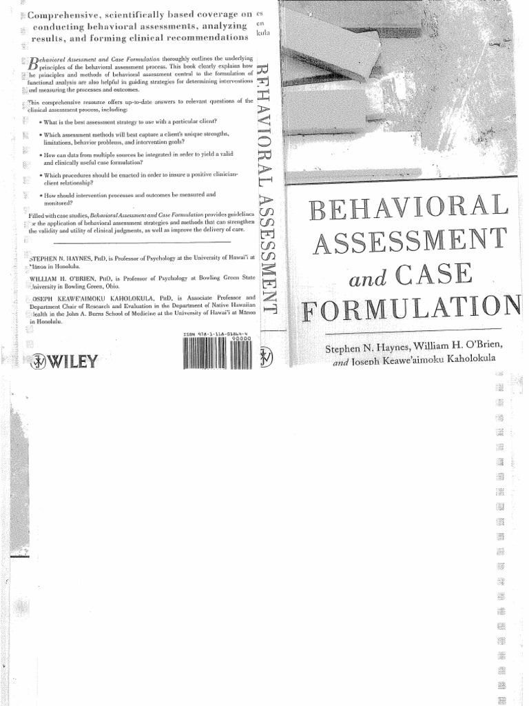 Behavioral Assessment and Case Formulation - Haynes 2011 | PDF