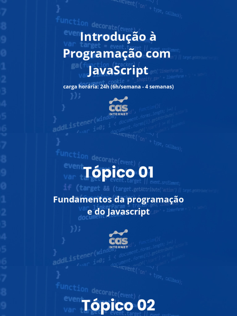 Curso de Programação CAS | PDF | Script Java | Modelo de Documento por ...
