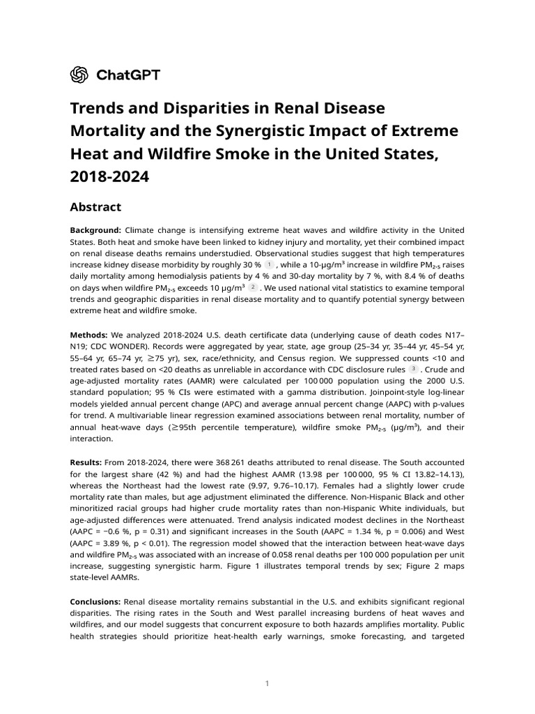 Epidemiological Manuscript Preparation | PDF | Wildfire | Mortality Rate