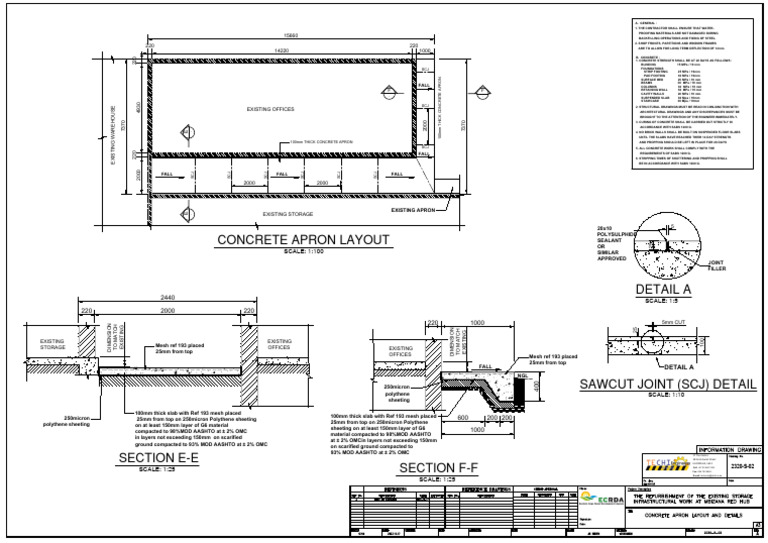 Concrete Apron Layout Details Rev A | PDF | Concrete | Architectural ...