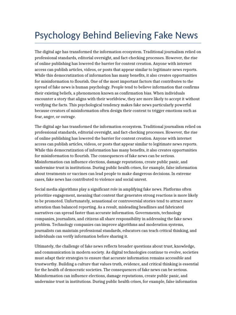 Fake News Document 2 | PDF | Social Media | Popular Culture & Media Studies