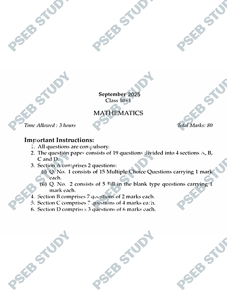 Maths Class XI | PDF
