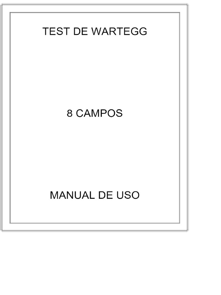 TEST DE WARTEGG 8 CAMPOS MANUAL DE USO - PDF | PDF