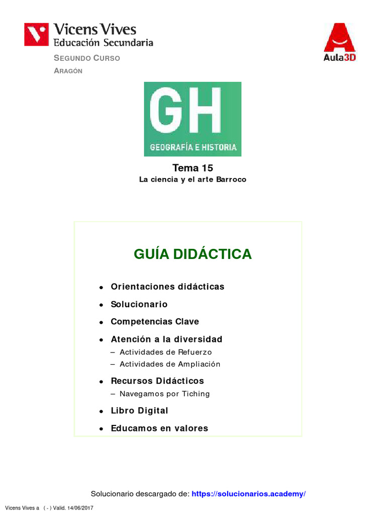 Tema 15 La Ciencia y El Arte Barroco Geografia e Historia 2 ESO Vicens ...