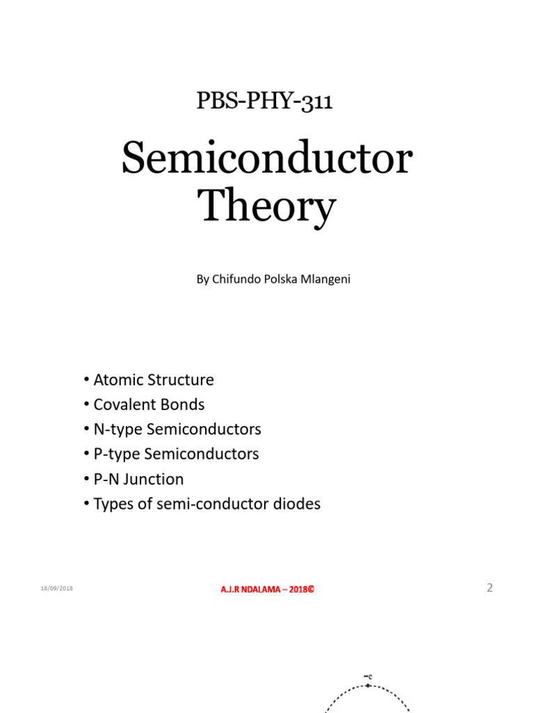 Lesson 1 - Semiconductor Physics | PDF | P–N Junction | Semiconductors