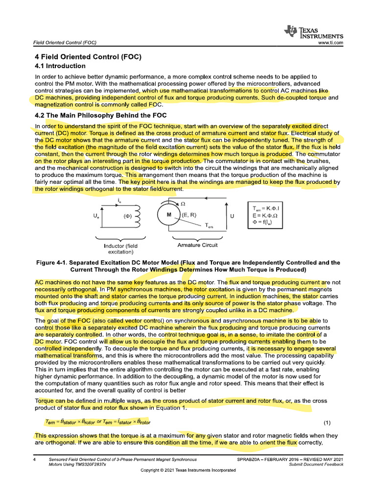 FOC of PMSM-texas | PDF