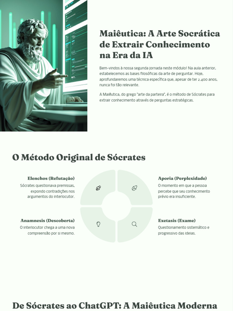 Maieutica A Arte Socratica de Extrair Conhecimento Na Era Da IA | PDF ...
