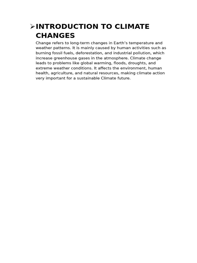 Introduction To Climate Changes | PDF