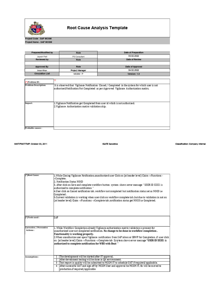 MCGM - RCA - Vig Notification Complete Validation | PDF | Computing ...