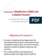 01 INBU 4200 Fall 2010 Lecture 1 Valuation Model for a MNC