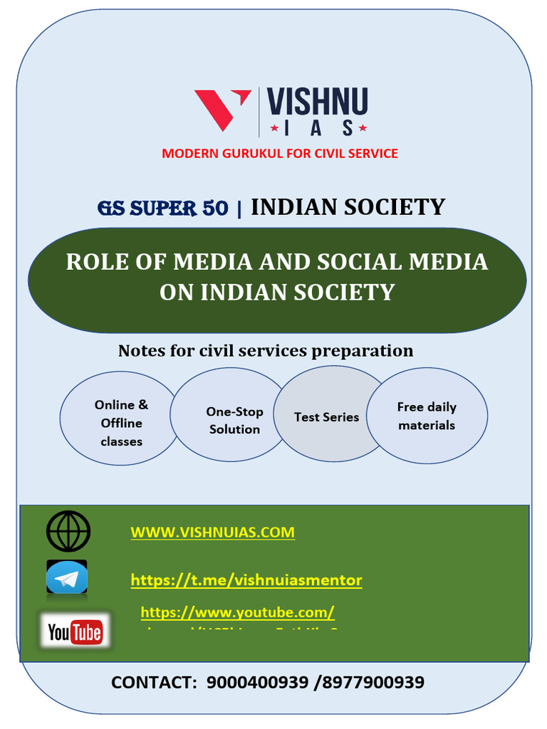 Role of Media and Social Media On Indian Society | PDF | Social Media ...
