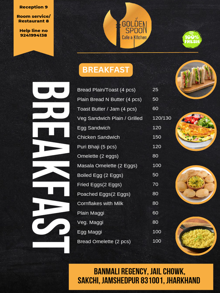 Golden Spoon Cafe & Kitchen Food & Beverage Menu-Compressed | PDF ...