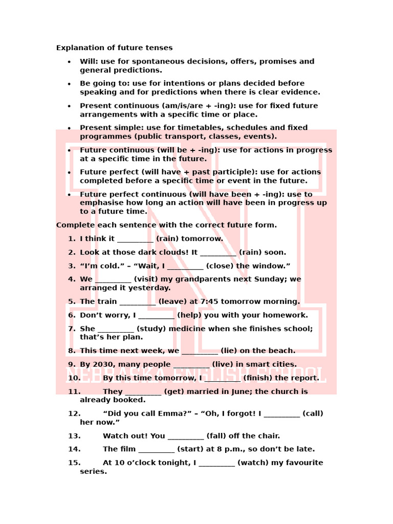 Future Tenses 2 | PDF