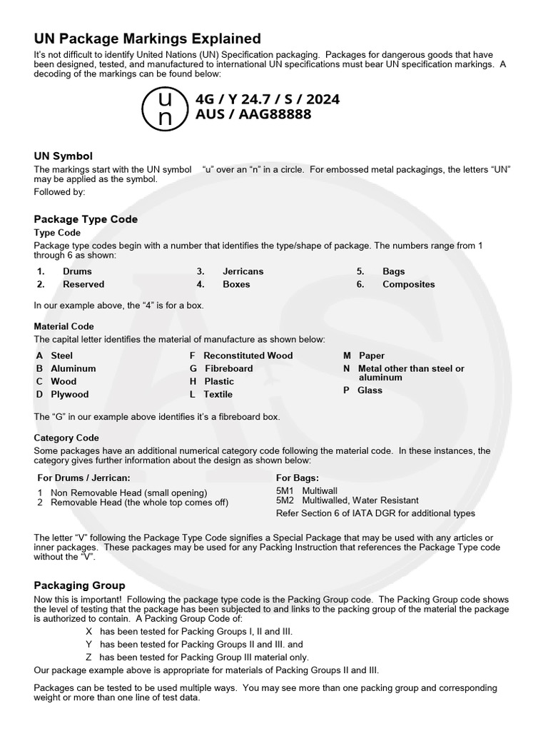 UN Spec Packaging Code | PDF | Density | Materials