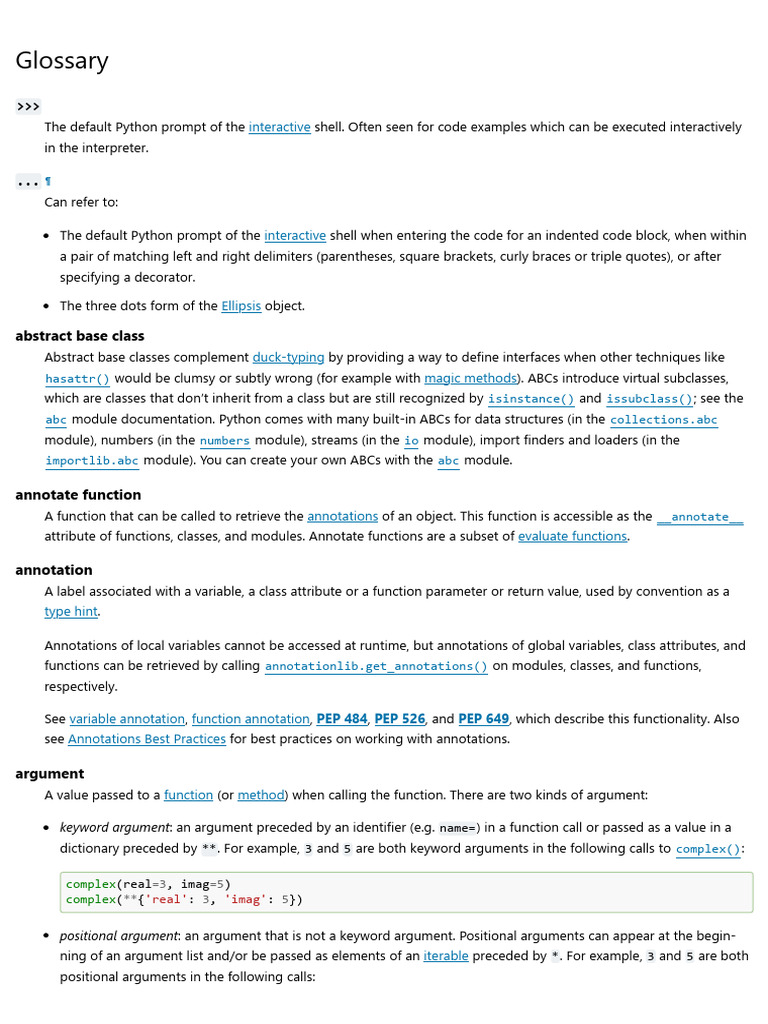 Glossary Python 3.14.2 Documentation | PDF