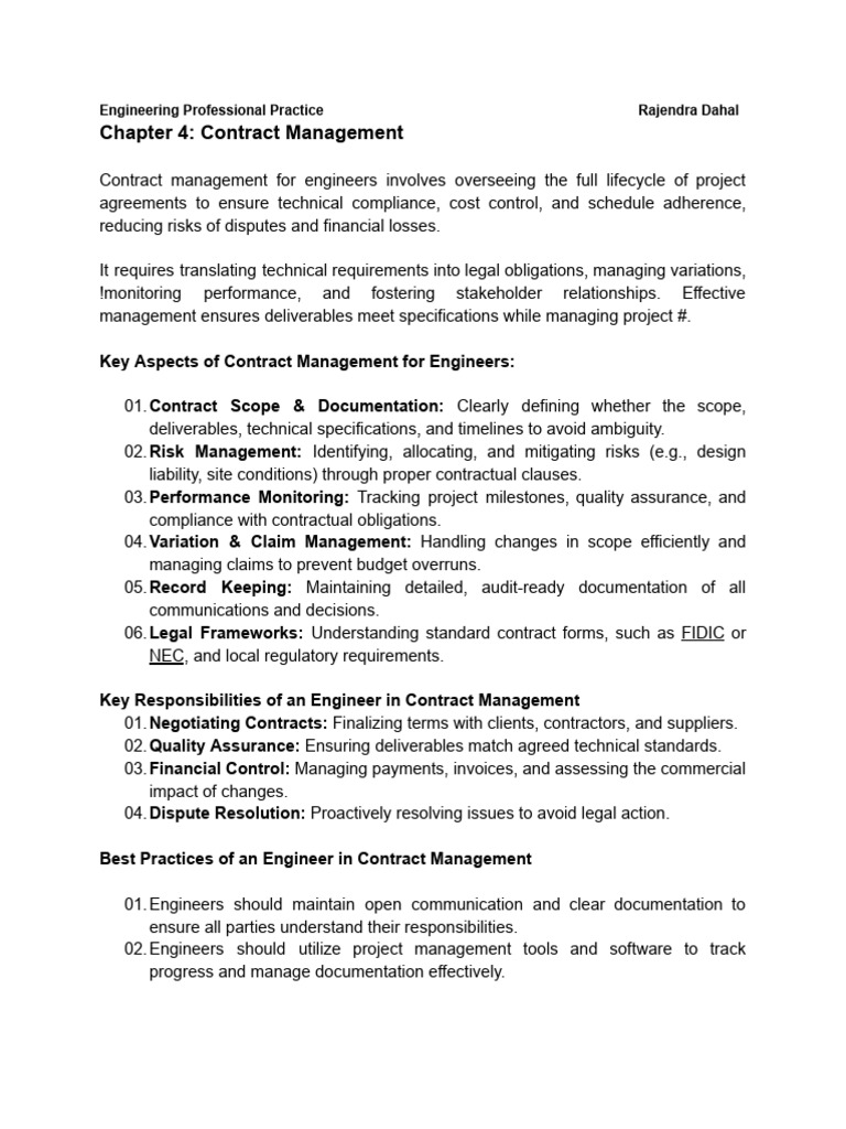 Chapter 4 - Contract Management | PDF | Void (Law) | Business